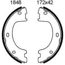 01848 BSF Комплект тормозных колодок, стояночная тормозная с