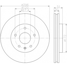 8DD 355 119-951 HELLA PAGID Тормозной диск