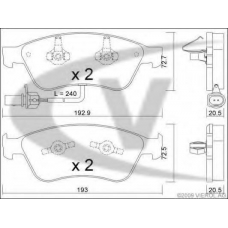 V10-8299 VEMO/VAICO Комплект тормозных колодок, дисковый тормоз