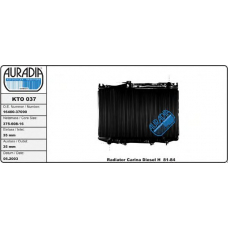 KTO 037 AURADIA Радиатор охлаждения avensis 1.6i 16v  4afe, 1.8i 16v 7afe  98- механ. (toyota 16400-02270)