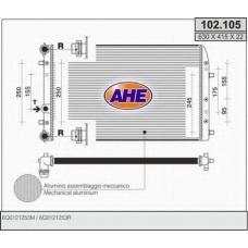 102.105 AHE Радиатор, охлаждение двигателя