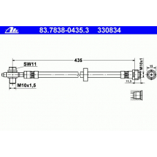 83.7838-0435.3 ATE Тормозной шланг