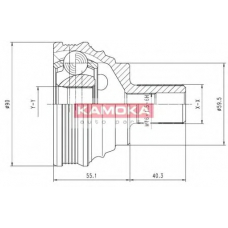 7338 KAMOKA Шарнирный комплект, приводной вал