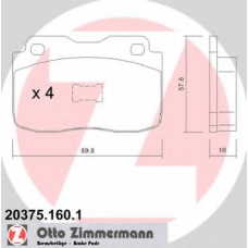 20375.160.1 ZIMMERMANN Комплект тормозных колодок, дисковый тормоз