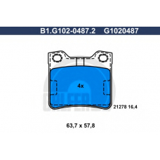 B1.G102-0487.2 GALFER Комплект тормозных колодок, дисковый тормоз