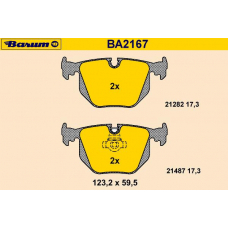 BA2167 BARUM Комплект тормозных колодок, дисковый тормоз