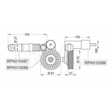RPK010086/1 RPK Натяжитель ремня, клиновой зубча