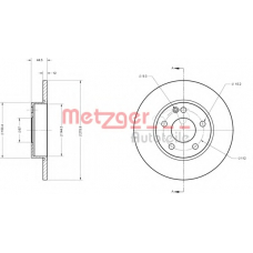 6110445 METZGER Тормозной диск