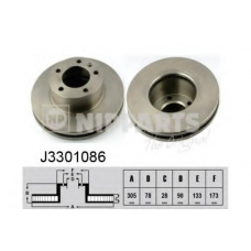 J3301086 NIPPARTS Тормозной диск