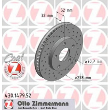 430.1479.52 ZIMMERMANN Тормозной диск