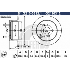 B1.G210-0312.1 GALFER Тормозной диск