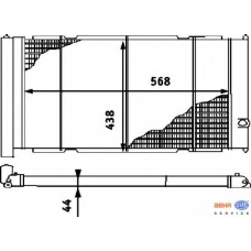 8MK 376 713-634 HELLA Радиатор, охлаждение двигателя