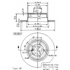 08.7019.81 BREMBO Тормозной диск