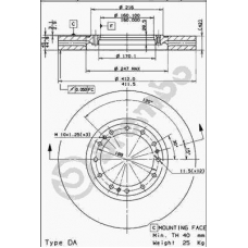 09.3191.10 BREMBO Тормозной диск