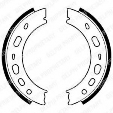 LS1991 DELPHI Комплект тормозных колодок, стояночная тормозная с
