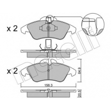 22-0256-1 METELLI Комплект тормозных колодок, дисковый тормоз