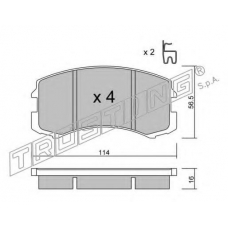 752.0 TRUSTING Комплект тормозных колодок, дисковый тормоз