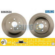 6060524 GIRLING Тормозной диск