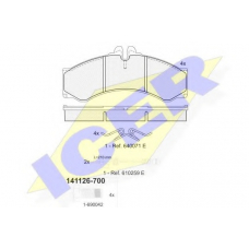 141126-700 ICER Комплект тормозных колодок, дисковый тормоз
