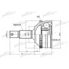 PCV3083 PATRON Шарнирный комплект, приводной вал