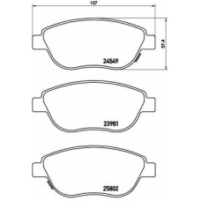 P 23 153 BREMBO Комплект тормозных колодок, дисковый тормоз