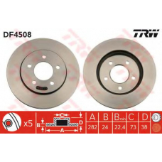 DF4508 TRW Тормозной диск