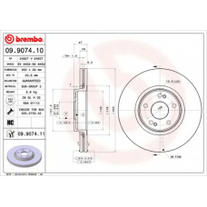 09.9074.11 BREMBO Тормозной диск