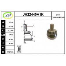 JH22440A1K SERA Шарнирный комплект, приводной вал