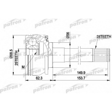 PCV5007 PATRON Шарнирный комплект, приводной вал