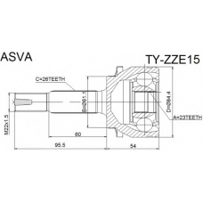 TY-ZZE15 ASVA Шарнирный комплект, приводной вал