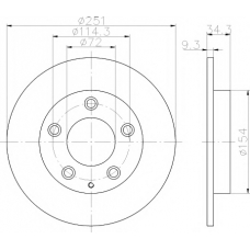 8DD 355 114-791 HELLA PAGID Тормозной диск