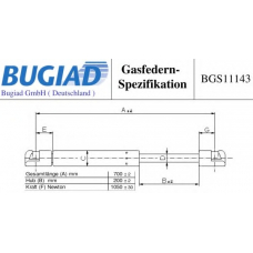 BGS11143 BUGIAD Газовая пружина, крышка багажник