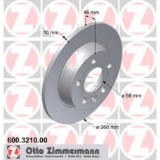 600.3210.00 ZIMMERMANN Тормозной диск