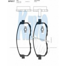 BP-6517 KAVO PARTS Комплект тормозных колодок, дисковый тормоз