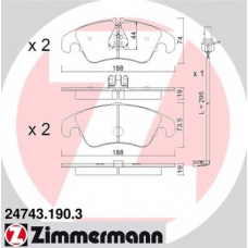 24743.190.3 ZIMMERMANN Комплект тормозных колодок, дисковый тормоз