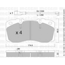 22-0268-1K METELLI Комплект тормозных колодок, дисковый тормоз