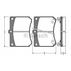 0 986 TB2 186 BOSCH Комплект тормозных колодок, дисковый тормоз