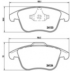 P 44 020 BREMBO Комплект тормозных колодок, дисковый тормоз