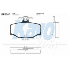 BP-6547 KAVO PARTS Комплект тормозных колодок, дисковый тормоз