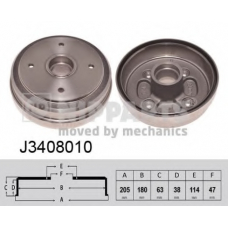 J3408010 NIPPARTS Тормозной барабан