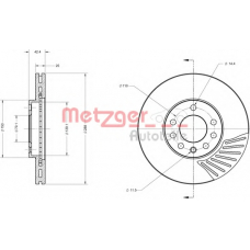 6110164 METZGER Тормозной диск