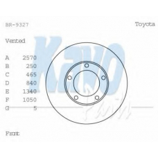 BR-9327 KAVO PARTS Тормозной диск