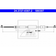 24.3727-0307.2 ATE Трос, стояночная тормозная система