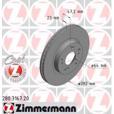 280.3167.20 ZIMMERMANN Тормозной диск