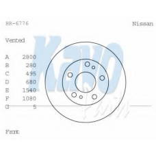 BR-6776 KAVO PARTS Тормозной диск