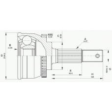 CVJ5614.10 OPEN PARTS Шарнирный комплект, приводной вал