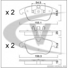 V25-8123 VEMO/VAICO Комплект тормозных колодок, дисковый тормоз