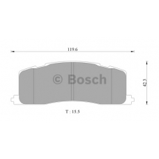0 986 AB2 075 BOSCH Комплект тормозных колодок, дисковый тормоз