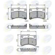 CBP3801 COMLINE Комплект тормозных колодок, дисковый тормоз