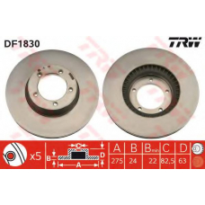 DF1830 TRW Тормозной диск